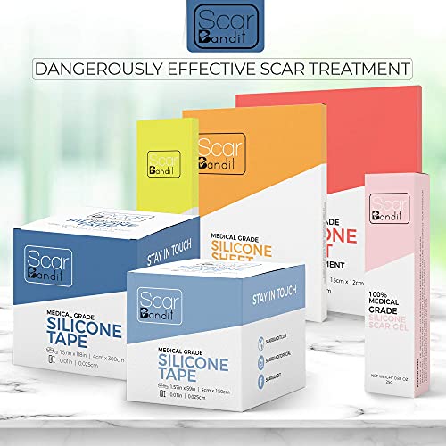 Scarbandit Silicone Tape - Shower Proof Bandage Strips - Skin Safe, Medical G...