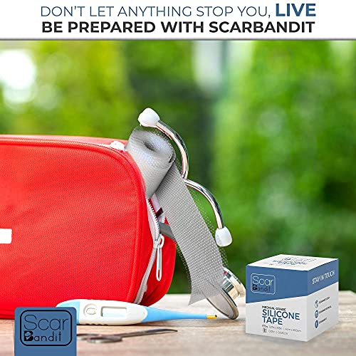 Scarbandit Silicone Tape - Shower Proof Bandage Strips - Skin Safe, Medical G...