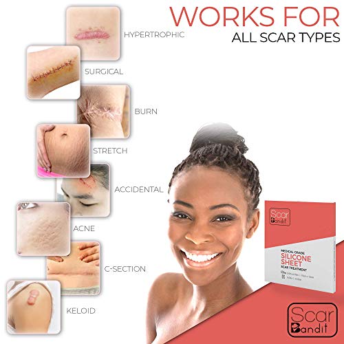 Scarbandit Silicone Sheet - Medical Grade Scar Healing & Flattening Patch - C...