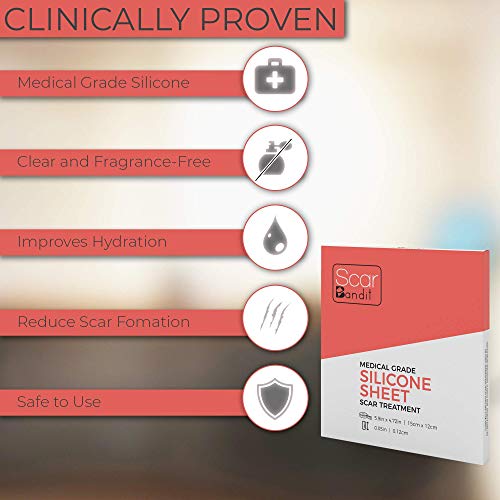 Scarbandit Silicone Sheet - Medical Grade Scar Healing & Flattening Patch - C...