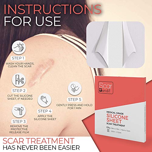 Scarbandit Silicone Sheet - Medical Grade Scar Healing & Flattening Patch - C...