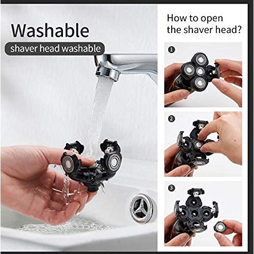 Electric Razors for Men Cordless Rechargeable, Head Shavers for Bald Men, 6 i...