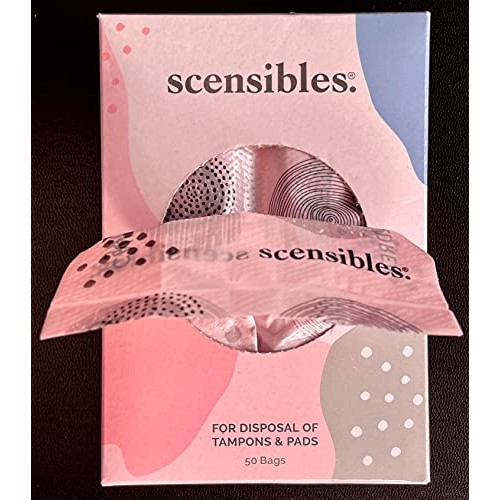 Scensibles Personal Disposal Bags (Box of 50) for Tampons, Sanitary Pads, Pan...