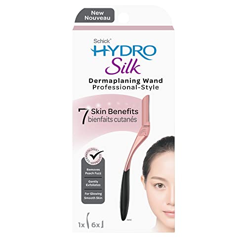 Schick Hydro Silk Dermaplaning Wand, Dermaplaning Tool with 6 Refill Blades —...