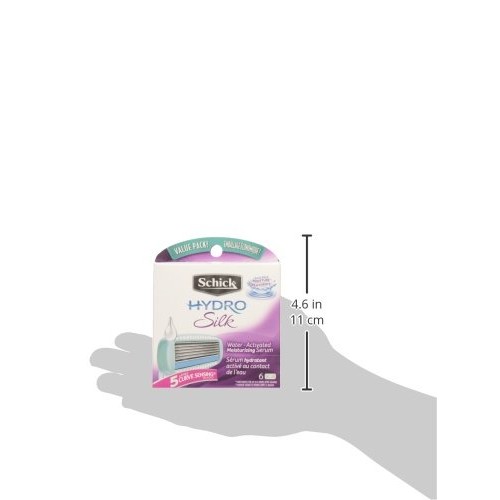 Schick Hydro Silk Hang-In Shower Razor Blade Refills for Women, 6 Count