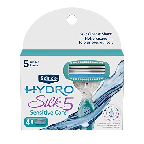 Schick Women's Razor Blade Refills, Hydro Silk 5 Sensitive Care, 4 Count (Pac...