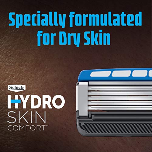 Schick Hydro Skin Comfort Dry Skin 5 Blade Razor Refills for Men with Flip Tr...