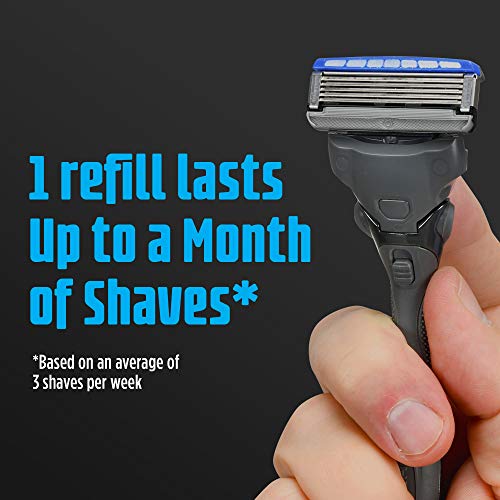 Schick Hydro Skin Comfort Dry Skin 5 Blade Razor Refills for Men with Flip Tr...