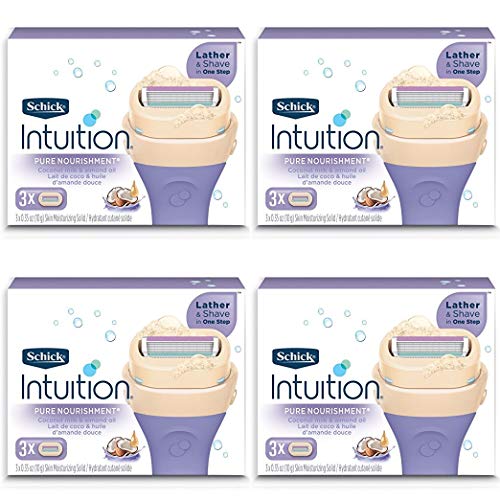 Schick Intuition Pure Nourishment Womens Razor Refills with Coconut Milk and ...