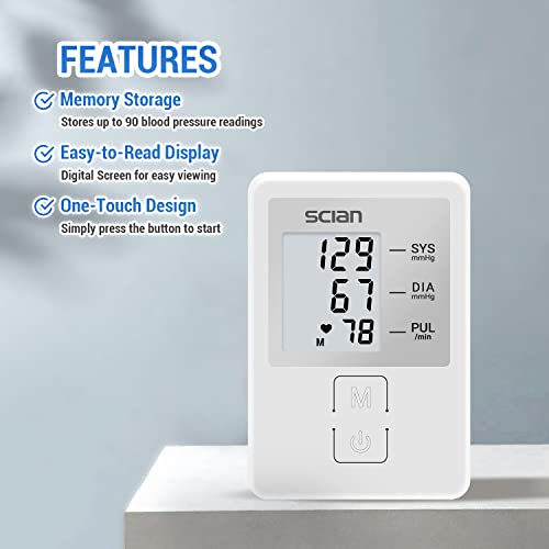 Scian Blood Pressure Monitor Upper Arm with Adjustable Cuff,Digital Accurate ...