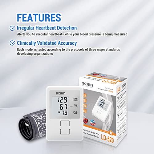 Scian Blood Pressure Monitor Upper Arm with Adjustable Cuff,Digital Accurate ...