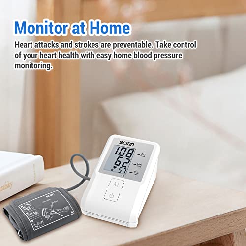 Scian Blood Pressure Monitor Upper Arm with Adjustable Cuff,Digital Accurate ...