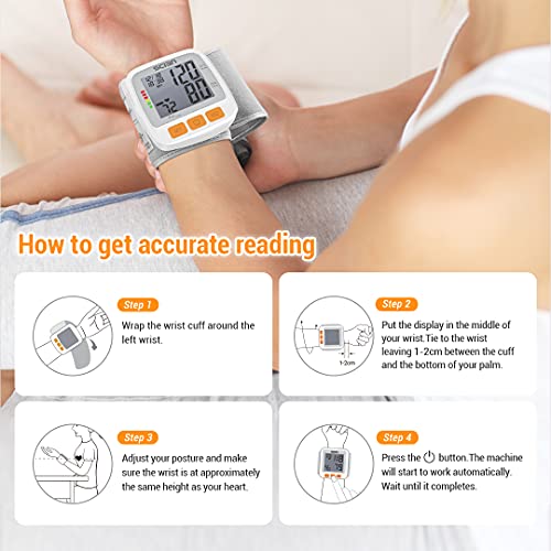 SCIAN Digital Blood Pressure Monitor Adjustable Wrist Cuff & Large LCD Displa...