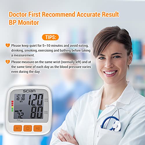 SCIAN Digital Blood Pressure Monitor Adjustable Wrist Cuff & Large LCD Displa...
