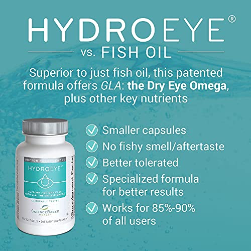 HydroEye Softgels - Dry Eye Relief - Features GLA, EPA, DHA and Other Key Nut...