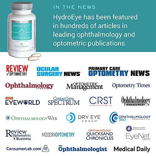 HydroEye Softgels - Dry Eye Relief - Features GLA, EPA, DHA and Other Key Nut...