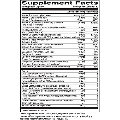 MacularProtect Complete All-in-One AREDS 2 Vitamin & Mineral Supplement and W...