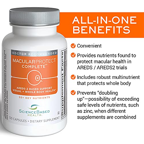 MacularProtect Complete All-in-One AREDS 2 Vitamin & Mineral Supplement and W...