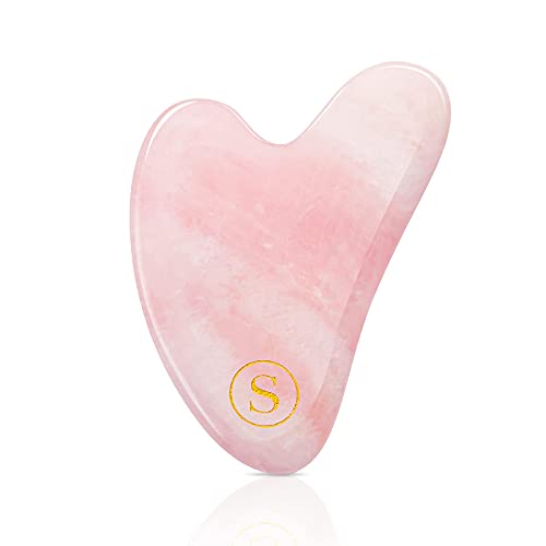 Scilla Rose Quartz Gua Sha Massage Tool-100% Authentic & Genuine Rose Quartz ...