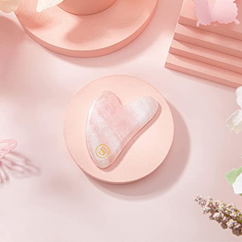 Scilla Rose Quartz Gua Sha Massage Tool-100% Authentic & Genuine Rose Quartz ...