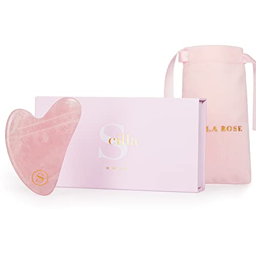 Scilla Rose Quartz Gua Sha Massage Tool-100% Authentic & Genuine Rose Quartz ...