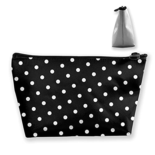 Cosmetic Bag for Women, Black And White Polka Dot Makeup Bags Organizer Trave...