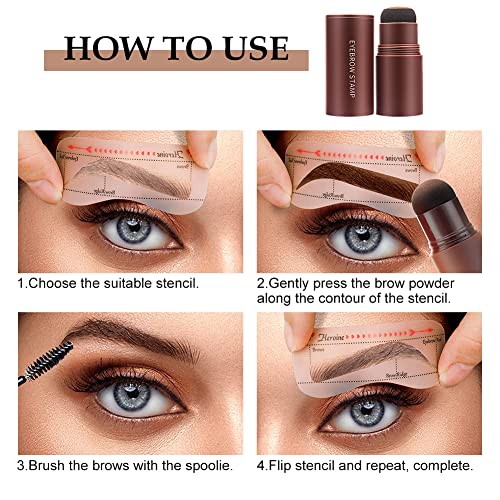 Eyebrow Stamp Stencil Kit, Eyebrow Stamp, Brow Stamp Shaping Kit for Perfect ...