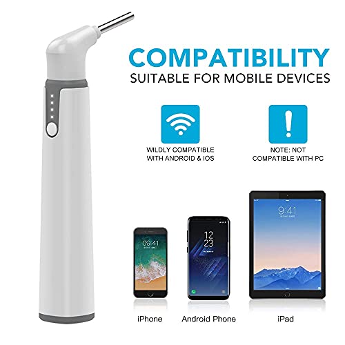 Wireless Otoscope, 3.9mm Ultra-Thin WiFi Ear Scope Camera with Earwax Removal...