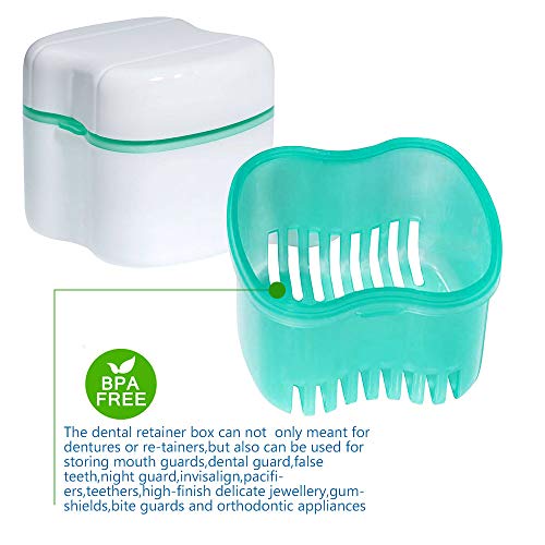 Scotte Denture Case,Dentures Box,Denture Brush Retainer Case,Denture Cups Bat...