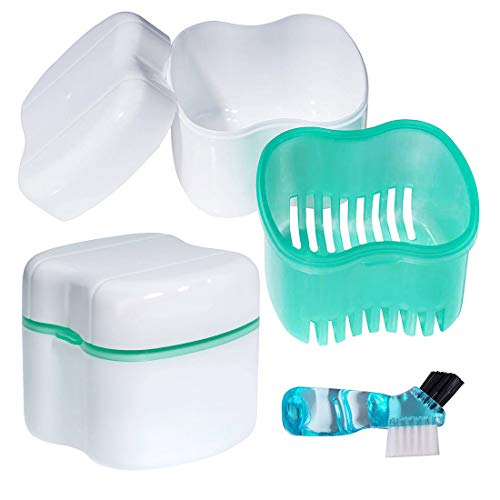 Scotte Denture Case,Dentures Box,Denture Brush Retainer Case,Denture Cups Bat...
