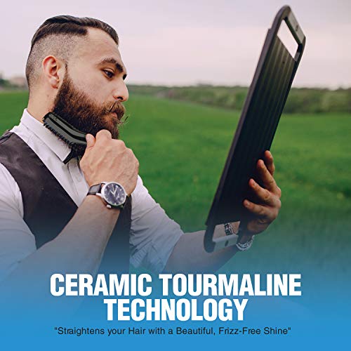 Beard Straightener w/Beard Balm & Beard Growth Oil & Beard,UPGRADED 3 in 1 Ha...