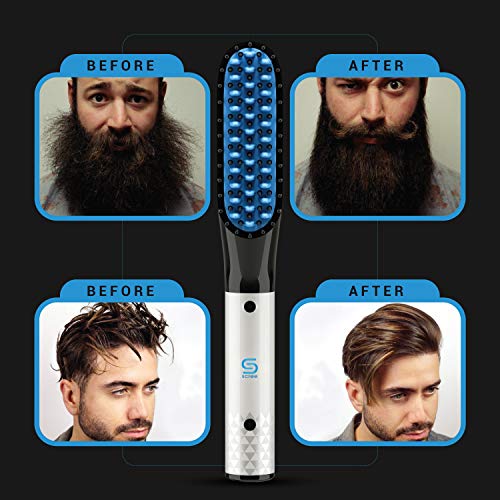 Beard Straightener w/Beard Balm & Beard Growth Oil & Beard,UPGRADED 3 in 1 Ha...