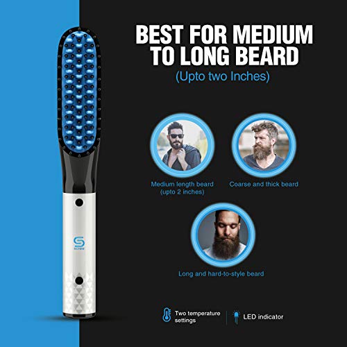 Beard Straightener w/Beard Balm & Beard Growth Oil & Beard,UPGRADED 3 in 1 Ha...