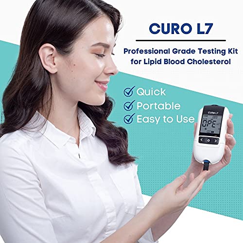 CURO L7 Professional Grade Lipid Blood Cholesterol Test Home Kit - (All-in-On...