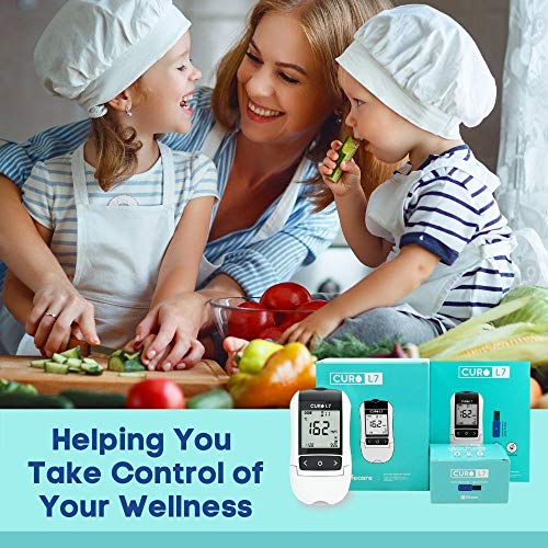 CURO L7 Professional Grade Lipid Blood Cholesterol Test Home Kit - (All-in-On...