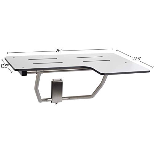 Seachrome Lift-Assist ADA L-Shaped Reversible Bathroom Shower/Bath Transfer, ...