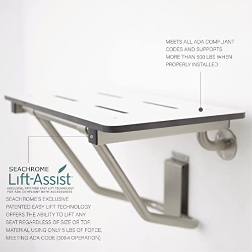 Seachrome Lift-Assist, Yoke-Style 28 x 15 Folding Shower, ADA Bathroom Safety...