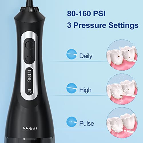 SEAGO Water Flosser Cordless, Portable Dental Oral Irrigator for Teeth, 5 Jet...