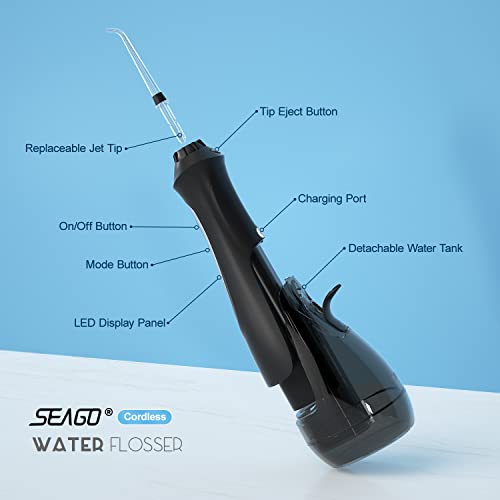 SEAGO Water Flosser Cordless, Portable Dental Oral Irrigator for Teeth, 5 Jet...