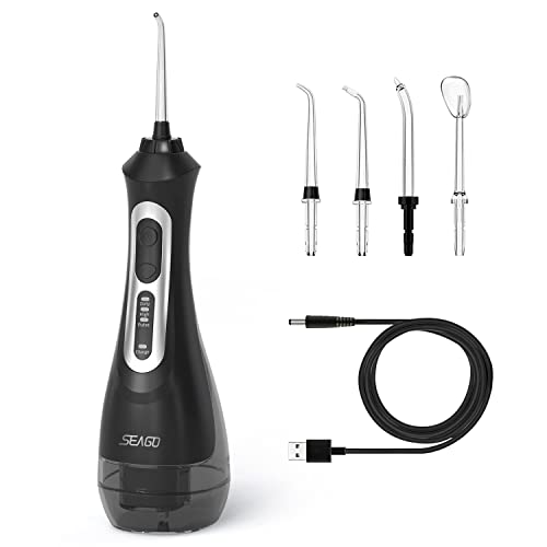 SEAGO Water Flosser Cordless, Portable Dental Oral Irrigator for Teeth, 5 Jet...