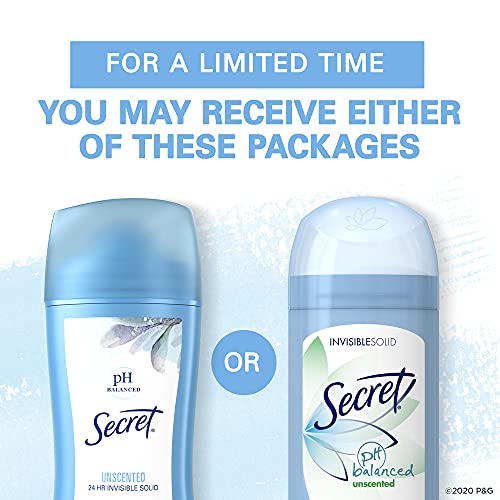 Secret Antiperspirant and Deodorant for Women, Original Unscented, Invisible ...