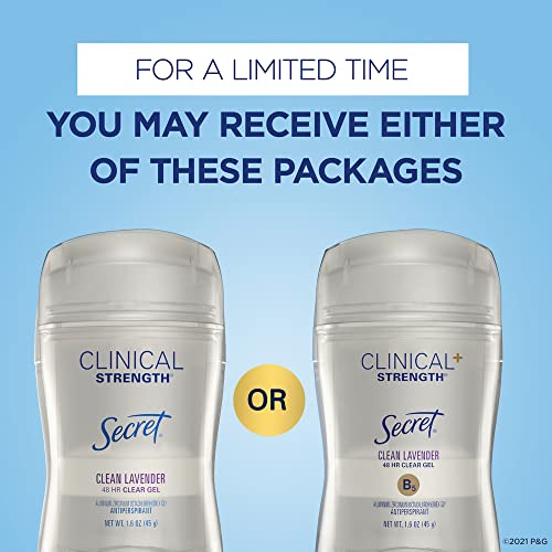 Secret Antiperspirant Clinical Strength Deodorant for Women, Clear Gel, Clean...