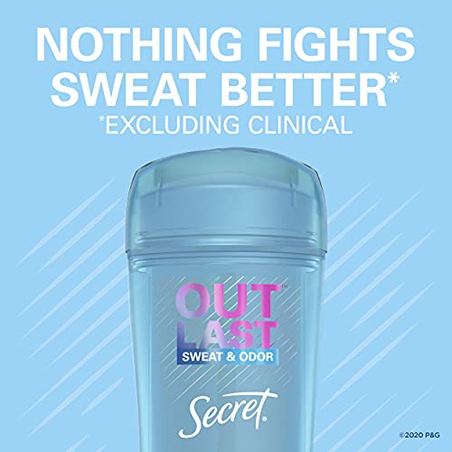 Secret Antiperspirant Deodorant for Women, Unscented, Clear Gel, Outlast Xten...