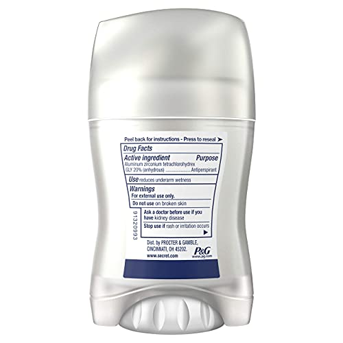 Secret Clinical Strength Invisible Solid Antiperspirant and Deodorant, Free &...