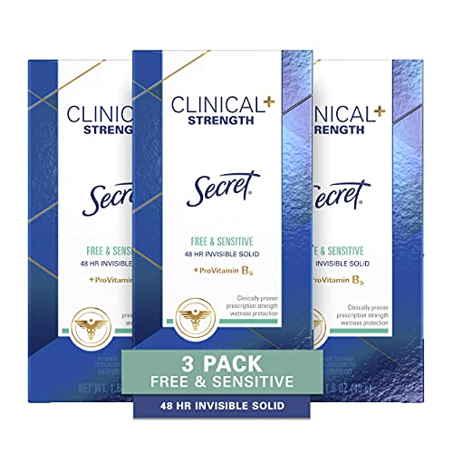 Secret Clinical Strength Invisible Solid Antiperspirant and Deodorant, Free &...