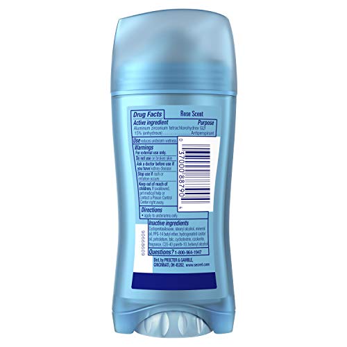 Secret Invisible Solid Antiperspirant and Deodorant, Rose Scent, 2.6 oz