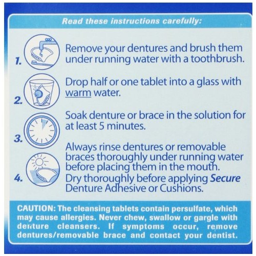 Denture Cleanser 32 Tab By Secure Denture Adhesive (1 Each)