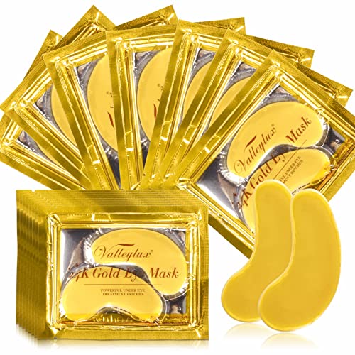 24K Gold Eye Mask, (20 Pairs)Collagen Eye Gel mask Under Eye Patches, with Hy...