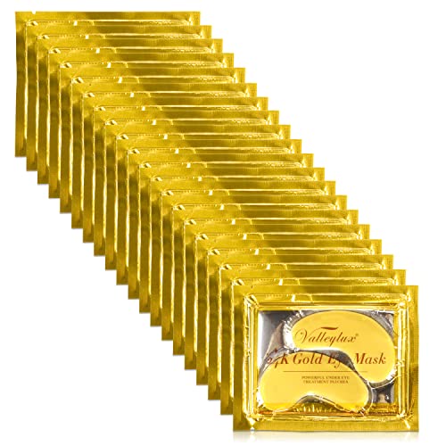 24k Gold Eye Mask,20 PC Gel Pads Collagen Eye Mask Under Eye Patches, Anti-Ag...