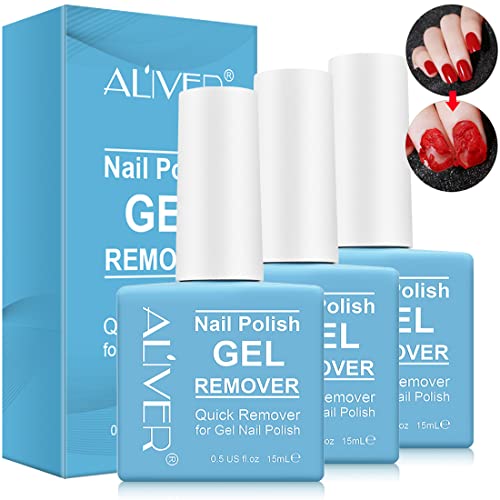 3 Pack Nail Polish Remover, Gel Remover for Nails - Removes Nail Polish in 5-...